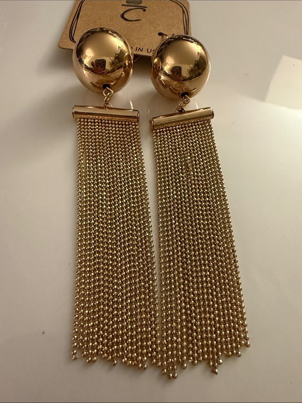 Gold Chain Tassel Drop Earrings for Women